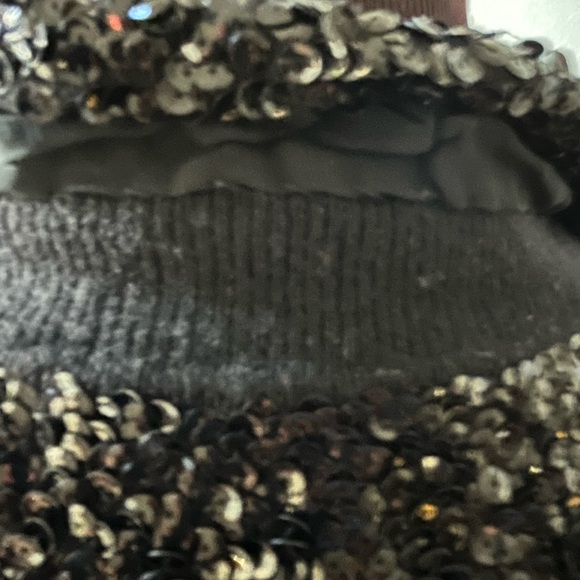 Vintage Cashmere black sequin crop cardigan sweater. - Picture 6 of 9